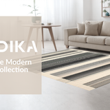 Ultra Soft Area Rug, Non Slip, Stain Resistant, Washable Area Rugs for Living Room, Bedroom, Sleek Geometric Black and Beige(Beige)