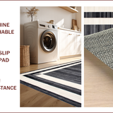 Ultra Soft Area Rug, Non Slip, Stain Resistant, Washable Area Rugs for Living Room, Bedroom, Stylish Minimalist Geometric Arrangement(Gray)