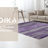 Ultra Soft Area Rug, Non Slip, Stain Resistant, Washable Area Rugs for Living Room, Bedroom, Chic Transitional Geometric Fusion(Purple)