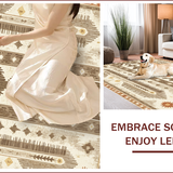 Ultra Soft Area Rug, Non Slip, Stain Resistant, Washable Area Rugs for Living Room, Bedroom, Tribal Farmhouse Non-Slip Entryway Area Carpet(Beige)