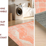 Ultra Soft Area Rug, Non Slip, Stain Resistant, Washable Area Rugs for Living Room, Bedroom, Refined Geometric Terracotta Palette(Orange)