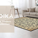Ultra Soft Area Rug, Non Slip, Stain Resistant, Washable Area Rugs for Living Room, Bedroom, Artistic Retro Note Pattern Design(Black)