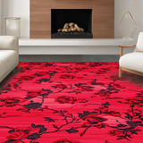 Ultra Soft Area Rug, Non Slip, Stain Resistant, Washable Area Rugs for Living Room, Bedroom, Sleek Minimalist Petal Design(Red)