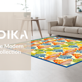 Ultra Soft Area Rug, Non Slip, Stain Resistant, Washable Area Rugs for Living Room, Bedroom, Artistic Retro Nature Pattern(Orange)