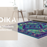 Ultra Soft Area Rug, Non Slip, Stain Resistant, Washable Area Rugs for Living Room, Bedroom, Enchanting Circular Color Fusion(Purple)