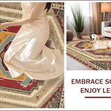 Ultra Soft Area Rug, Non Slip, Stain Resistant, Washable Area Rugs for Living Room, Bedroom, Braided Trout Fishing(Red)