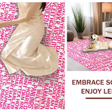 Ultra Soft Area Rug, Non Slip, Stain Resistant, Washable Area Rugs for Living Room, Bedroom, Eclectic Soft Pink Quote Decor(Beige)