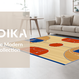 Ultra Soft Area Rug, Non Slip, Stain Resistant, Washable Area Rugs for Living Room, Bedroom, Dynamic Playful Court Design(Brown)