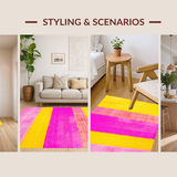 Ultra Soft Area Rug, Non Slip, Stain Resistant, Washable Area Rugs for Living Room, Bedroom, Radiant Youthful Nature Elements(Yellow)
