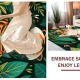 Ultra Soft Area Rug, Non Slip, Stain Resistant, Washable Area Rugs for Living Room, Bedroom, Whimsical Green Tiger Print Artistry(Orange)