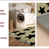 Ultra Soft Area Rug, Non Slip, Stain Resistant, Washable Area Rugs for Living Room, Bedroom, Rustic Stencil Star Entryway Jute Accent Rug(Beige)