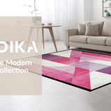 Ultra Soft Area Rug, Non Slip, Stain Resistant, Washable Area Rugs for Living Room, Bedroom, Twist Knot Carpet with Curved Bow Outline and Game Card Pattern(Purple)