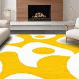 Ultra Soft Area Rug, Non Slip, Stain Resistant, Washable Area Rugs for Living Room, Bedroom, Joyful Colorful Patterned Mat(Yellow)