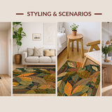 Ultra Soft Area Rug, Non Slip, Stain Resistant, Washable Area Rugs for Living Room, Bedroom, Striking Cute Geometric Arrangement(Brown)