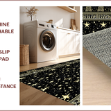 Ultra Soft Area Rug, Non Slip, Stain Resistant, Washable Area Rugs for Living Room, Bedroom, Boho Sun Moon Galaxy(Black)