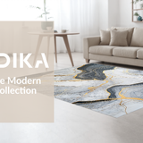 Ultra Soft Area Rug, Non Slip, Stain Resistant, Washable Area Rugs for Living Room, Bedroom, Elegant Smoke Swirl Aesthetic(Gray)