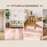 Ultra Soft Area Rug, Non Slip, Stain Resistant, Washable Area Rugs for Living Room, Bedroom, Stylish Contemporary Blush Color Palette(Pink)