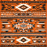 Ultra Soft Area Rug, Non Slip, Stain Resistant, Washable Area Rugs for Living Room, Bedroom, Boho Aztec Distressed(Orange)