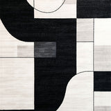 Ultra Soft Area Rug, Non Slip, Stain Resistant, Washable Area Rugs for Living Room, Bedroom, Handmade Wool Viscose Abstract(Black)