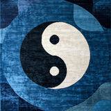 Ultra Soft Area Rug, Non Slip, Stain Resistant, Washable Area Rugs for Living Room, Bedroom, Yin Yang Circle(Blue)
