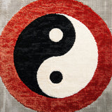 Ultra Soft Area Rug, Non Slip, Stain Resistant, Washable Area Rugs for Living Room, Bedroom, yin yang circle rug(Red)