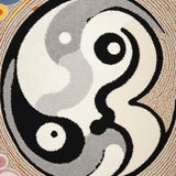 Ultra Soft Area Rug, Non Slip, Stain Resistant, Washable Area Rugs for Living Room, Bedroom, Trippy Yin Yang(Gray)