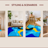 Contemporary Artistic Geometric Motif(Blue)