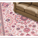 Ultra Soft Area Rug, Non Slip, Stain Resistant, Washable Area Rugs for Living Room, Bedroom, Pastel Pink Antique Artistry(Pink)