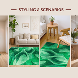 Ultra Soft Area Rug, Non Slip, Stain Resistant, Washable Area Rugs for Living Room, Bedroom, Chic Green Ombre Style(Green)