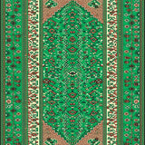 Ultra Soft Area Rug, Non Slip, Stain Resistant, Washable Area Rugs for Living Room, Bedroom, Vintage Oriental Boho(Green)