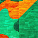 Ultra Soft Area Rug, Non Slip, Stain Resistant, Washable Area Rugs for Living Room, Bedroom, Modern Abstract Faux Wool(Green)
