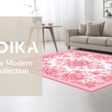 Ultra Soft Area Rug, Non Slip, Stain Resistant, Washable Area Rugs for Living Room, Bedroom, Charming Floral Pom Pom Delight(Pink)