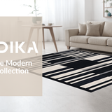 Ultra Soft Area Rug, Non Slip, Stain Resistant, Washable Area Rugs for Living Room, Bedroom, Coastal Black And White Rug: Front Door Striped Welcome Mat(Black)