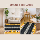 Ultra Soft Area Rug, Non Slip, Stain Resistant, Washable Area Rugs for Living Room, Bedroom, Contemporary Wild Animal Pattern(Black)