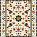 Ultra Soft Area Rug, Non Slip, Stain Resistant, Washable Area Rugs for Living Room, Bedroom, Floral Medallion Vintage(Beige)