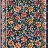 Ultra Soft Area Rug, Non Slip, Stain Resistant, Washable Area Rugs for Living Room, Bedroom, Paisley Floral Printed(Blue)