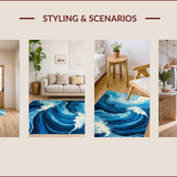 Stylish Coastal Wave Motif(Blue)