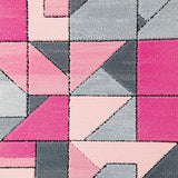 Ultra Soft Area Rug, Non Slip, Stain Resistant, Washable Area Rugs for Living Room, Bedroom, Shaggy Geometric Plush(Pink)