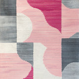 Ultra Soft Area Rug, Non Slip, Stain Resistant, Washable Area Rugs for Living Room, Bedroom, Boho Abstract Washable(Pink)