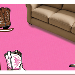 Ultra Soft Area Rug, Non Slip, Stain Resistant, Washable Area Rugs for Living Room, Bedroom, Cowgirl Boots Western(Pink) - ODIKA