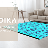Ultra Soft Area Rug, Non Slip, Stain Resistant, Washable Area Rugs for Living Room, Bedroom, Innovative Abstract Music Vibes(Blue)