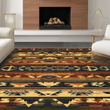 Ultra Soft Area Rug, Non Slip, Stain Resistant, Washable Area Rugs for Living Room, Bedroom, Contemporary Warm Palette Pattern(Brown)