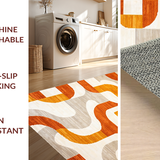 Ultra Soft Area Rug, Non Slip, Stain Resistant, Washable Area Rugs for Living Room, Bedroom, Rustic Earthy Textured Visual Theme(Orange)