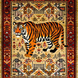 Ultra Soft Area Rug, Non Slip, Stain Resistant, Washable Area Rugs for Living Room, Bedroom, Vintage Boho Non-Slip Animal Print Rug(Yellow)