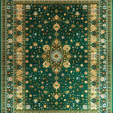 Ultra Soft Area Rug, Non Slip, Stain Resistant, Washable Area Rugs for Living Room, Bedroom, Velvet Embroidered Islamic Prayer(Green)