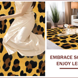 Ultra Soft Area Rug, Non Slip, Stain Resistant, Washable Area Rugs for Living Room, Bedroom, Eco-Friendly Tiger Pattern Living Room Plush Rug(Gold)