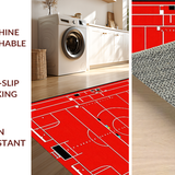 Ultra Soft Area Rug, Non Slip, Stain Resistant, Washable Area Rugs for Living Room, Bedroom, Rustic Textured Athletic Scene(Red)