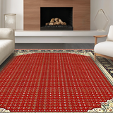 Ultra Soft Area Rug, Non Slip, Stain Resistant, Washable Area Rugs for Living Room, Bedroom, Luxurious Classic Trellis Design(Red)