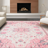 Ultra Soft Area Rug, Non Slip, Stain Resistant, Washable Area Rugs for Living Room, Bedroom, Pastel Cozy Textured Delight(Pink)
