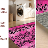 Ultra Soft Area Rug, Non Slip, Stain Resistant, Washable Area Rugs for Living Room, Bedroom, Contemporary Animal Print Elegance(Pink)
